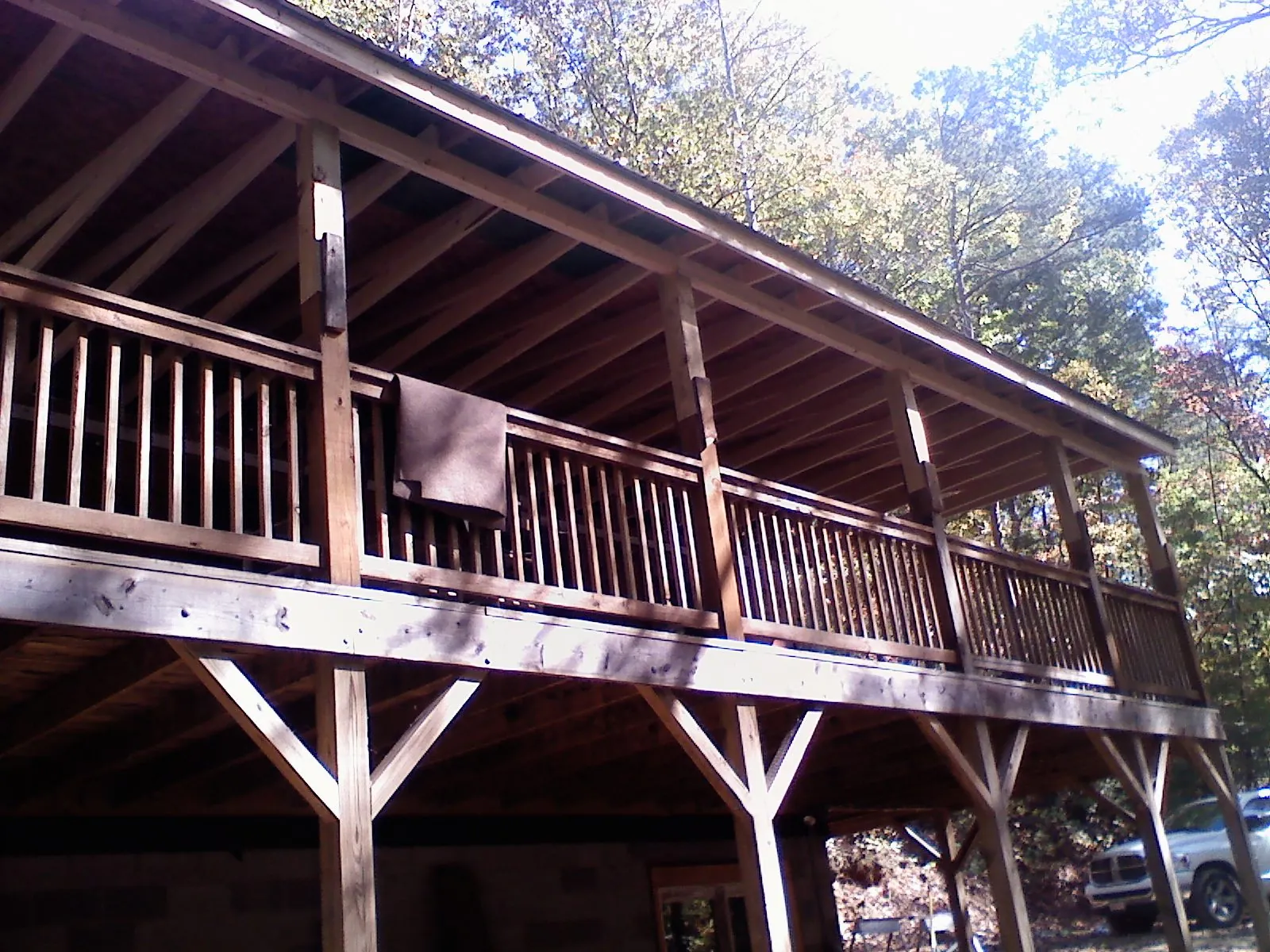 Timber framing under a new elevated porch and deck — Roof Leak Repair in Warwick by Roofing Brothers